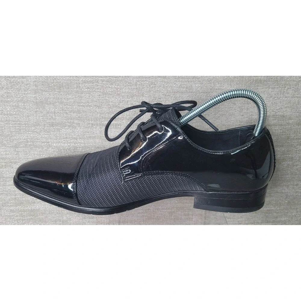 Stacy Adams Mens 21912-001 Black Patent Mesh Cap Toe Derby Dress Shoes 7.5M